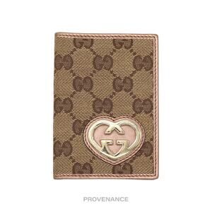 🔴 Gucci Heart Pocket Organizer Wallet - Metallic Blush